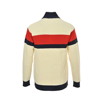 Gucci 25Fw contrast striped zipper knitted jacket