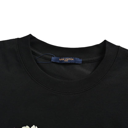 LouisVuitton/Louis Vuitton 26ss cherry blossom embroidered LV logo short sleeves