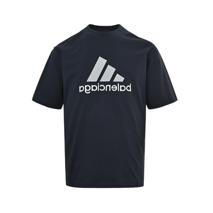 Balenciaga Adidas mirrored logo embroidered short sleeve