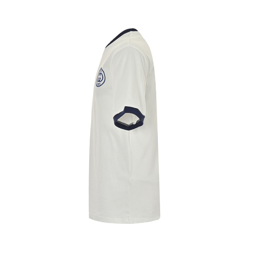 Gucci 23ss 1921 embroidered logo contrasting short sleeves