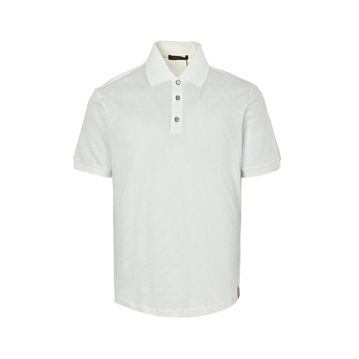 LOUIS VUITTON LV Damier silk cotton pique cotton short-sleeved POLO shirt with lower leather label