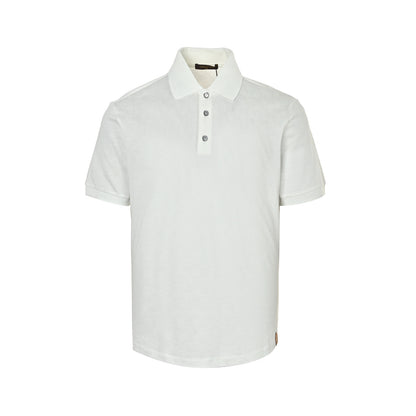 LOUIS VUITTON LV Damier silk cotton pique cotton short-sleeved POLO shirt with lower leather label