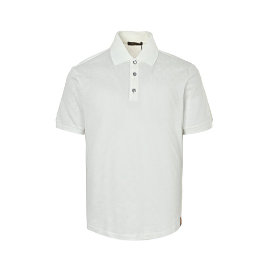 LOUIS VUITTON LV Damier silk cotton pique cotton short-sleeved POLO shirt with lower leather label