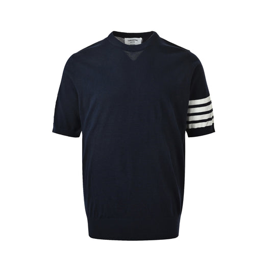 Thom Browne/Thom Brown fine wool four-bar short sleeves