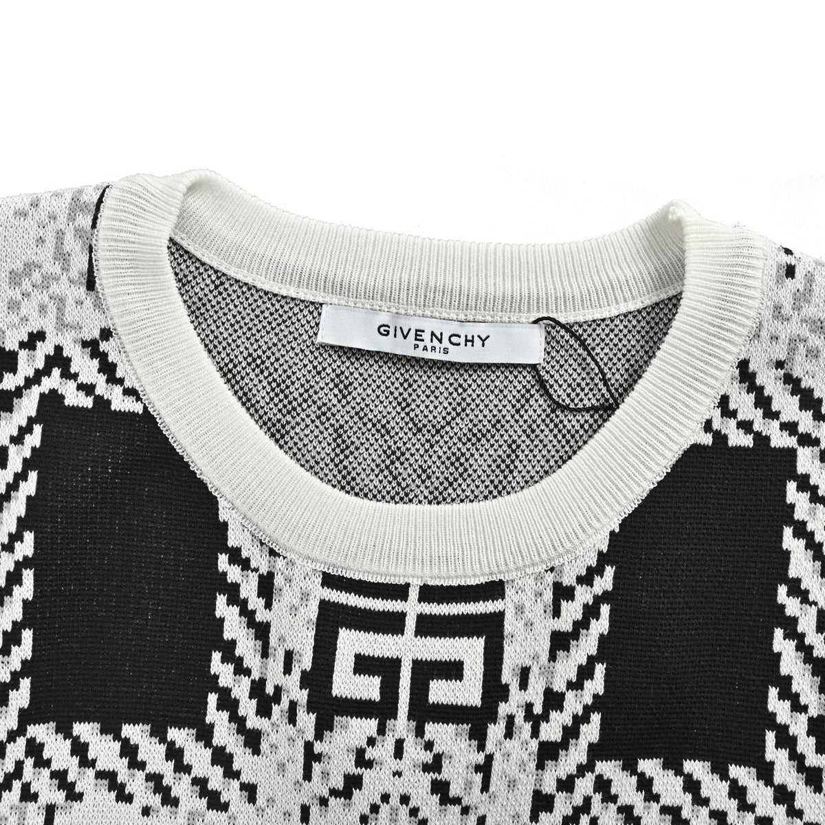 GIVENCHY all-over lattice jacquard knitted short sleeves