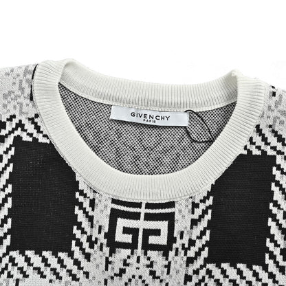 GIVENCHY all-over lattice jacquard knitted short sleeves