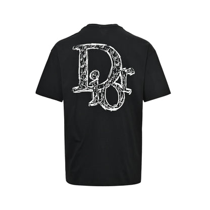 Dior 26ss graffiti letter short sleeves