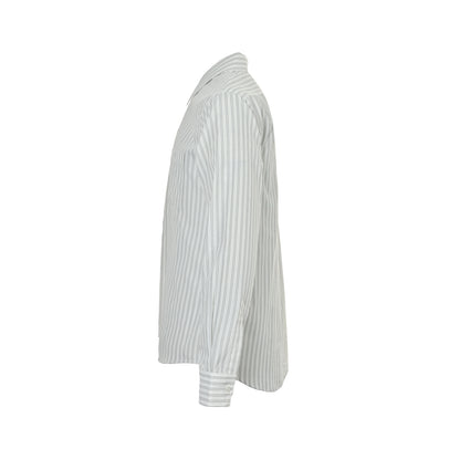 Celine Arc de Triomphe vertical stripe embroidered long-sleeved shirt
