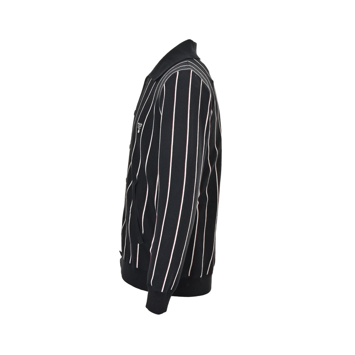 Prada 25Fw striped lapel knitted cardigan