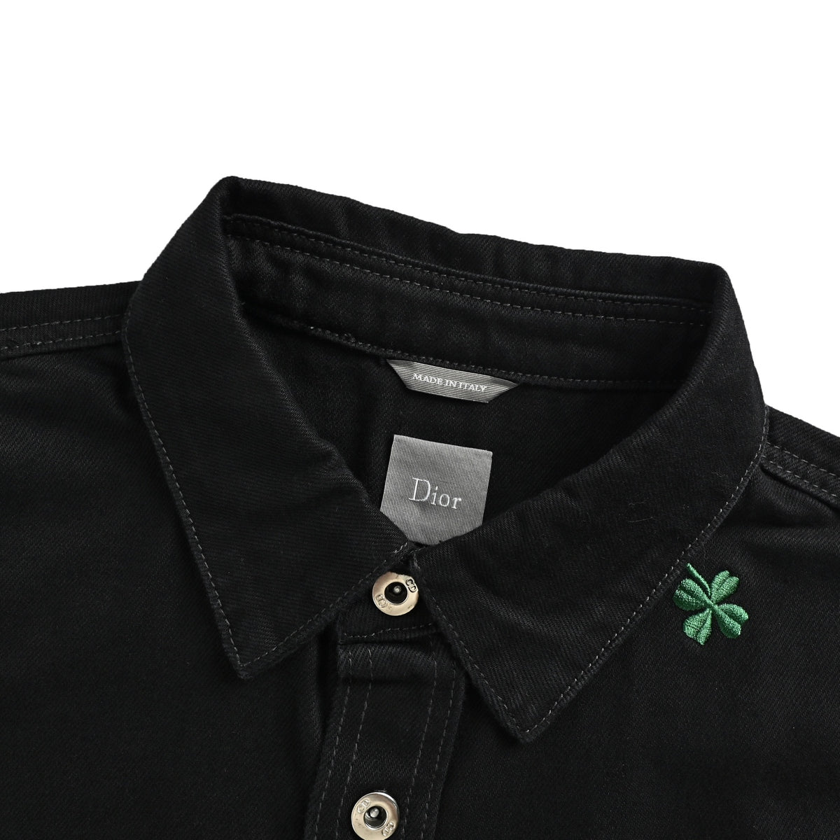 Dior four-leaf clover embroidered long-sleeved shirt jacket