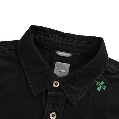 Dior four-leaf clover embroidered long-sleeved shirt jacket