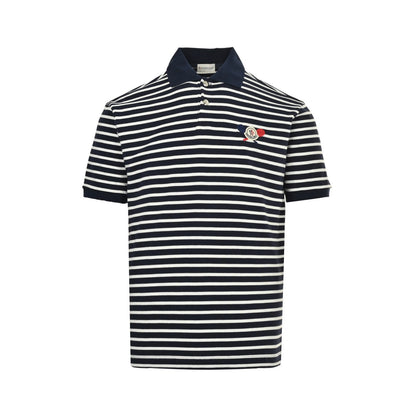 Moncler/muzzle 25ss tennis racket embroidered striped knitted Polo