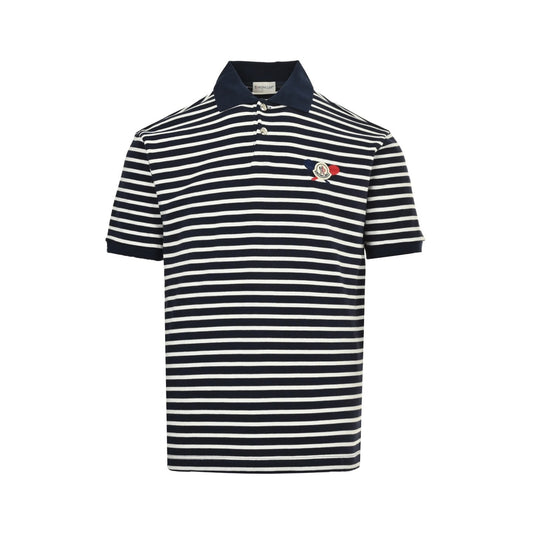 Moncler/muzzle 25ss tennis racket embroidered striped knitted Polo