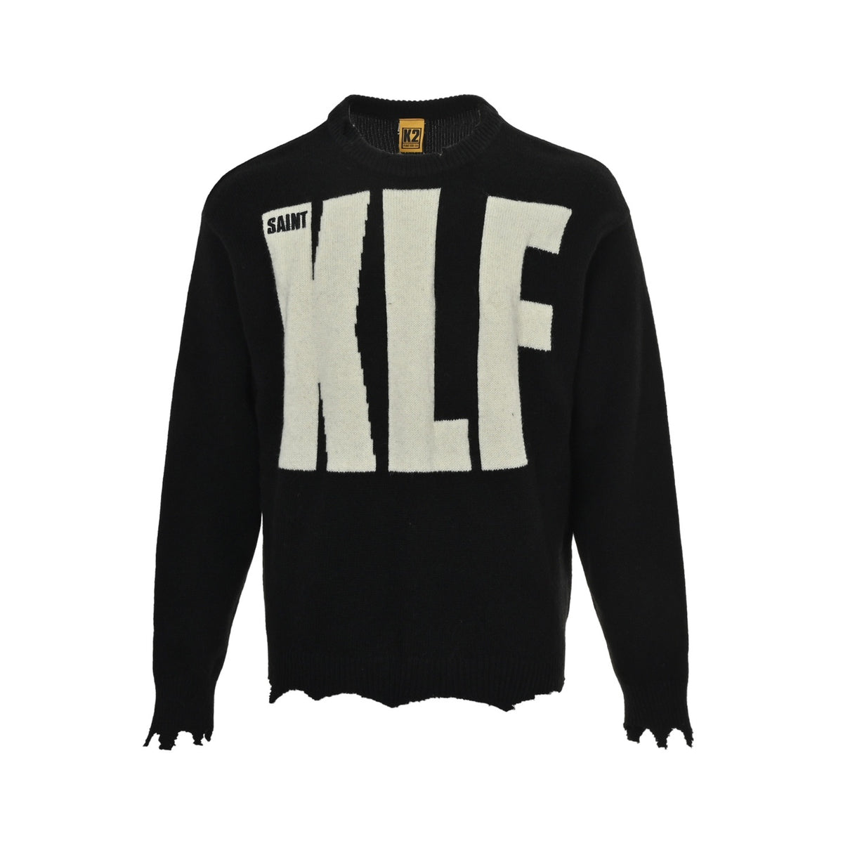 SAINT MICHAEL joint KLF letter jacquard crew neck sweater