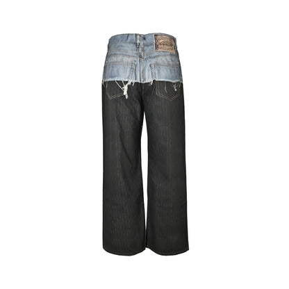 Acne Studios trompe l'oeil striped panel print jeans