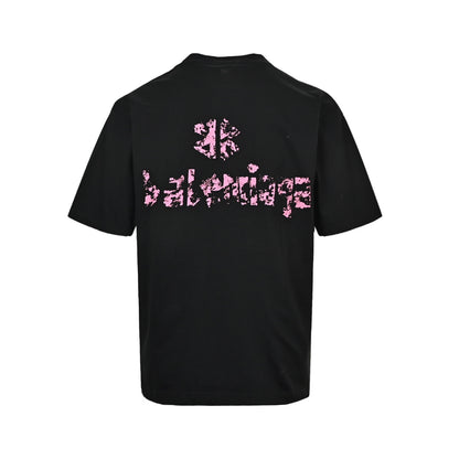 Balenciaga/Balanciaga blur printed round neck short sleeves