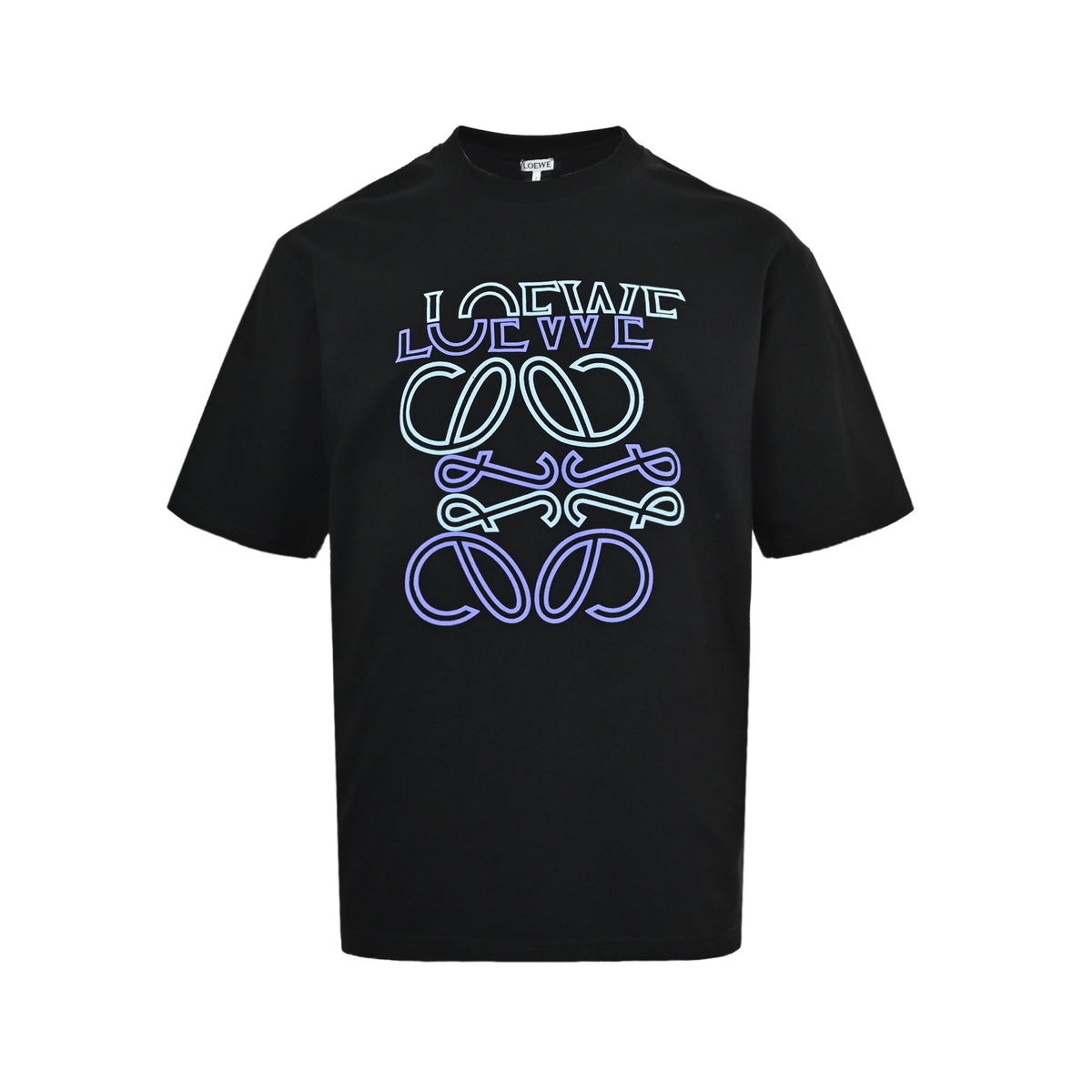 Loewe/Loewei Irregular Logo Contrast Color Foam Printed Short Sleeves
