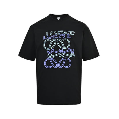 Loewe/Loewei Irregular Logo Contrast Color Foam Printed Short Sleeves