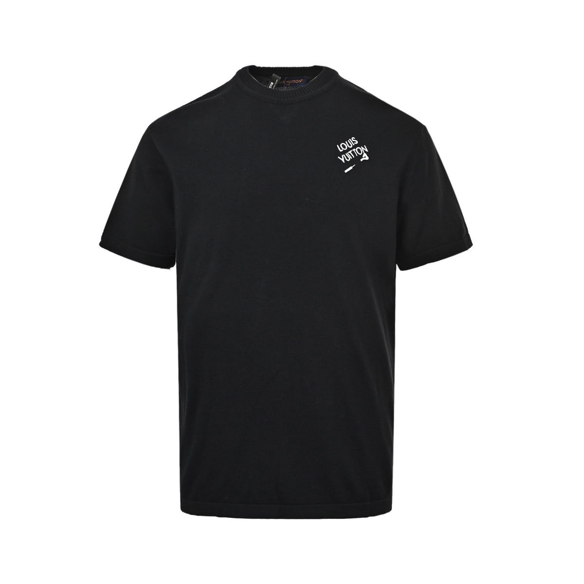 Louis Vuitton pin embroidered crew neck knitted short sleeves