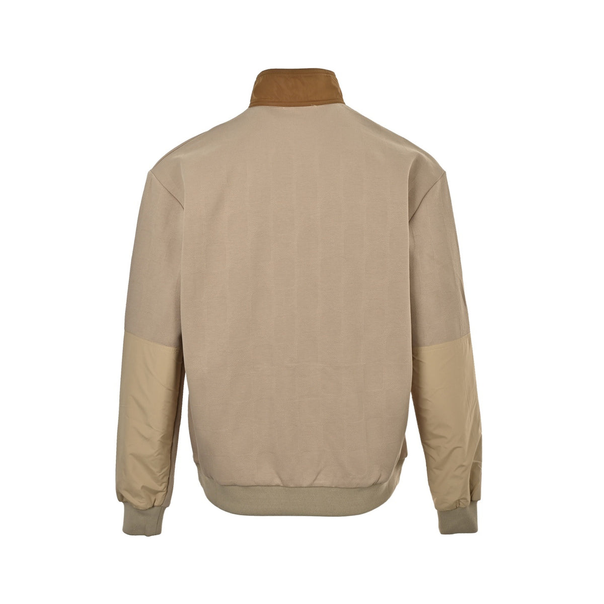 Louis Vuitton patchwork khaki half-zip stand-collar sweatshirt