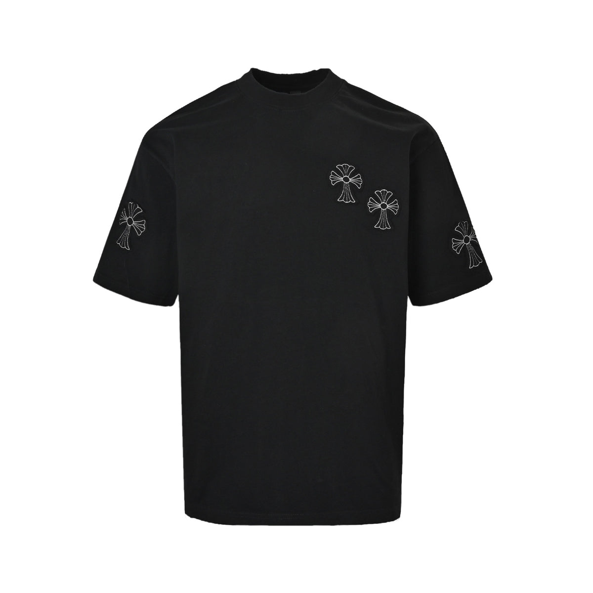Chrome Hearts multi-label patch cross embroidery short sleeves