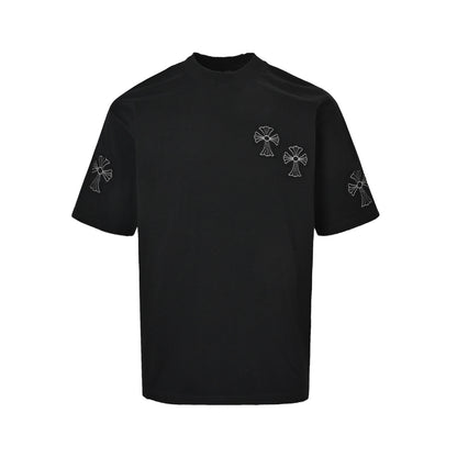 Chrome Hearts multi-label patch cross embroidery short sleeves