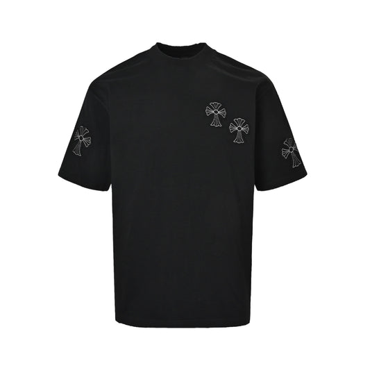 Chrome Hearts multi-label patch cross embroidery short sleeves