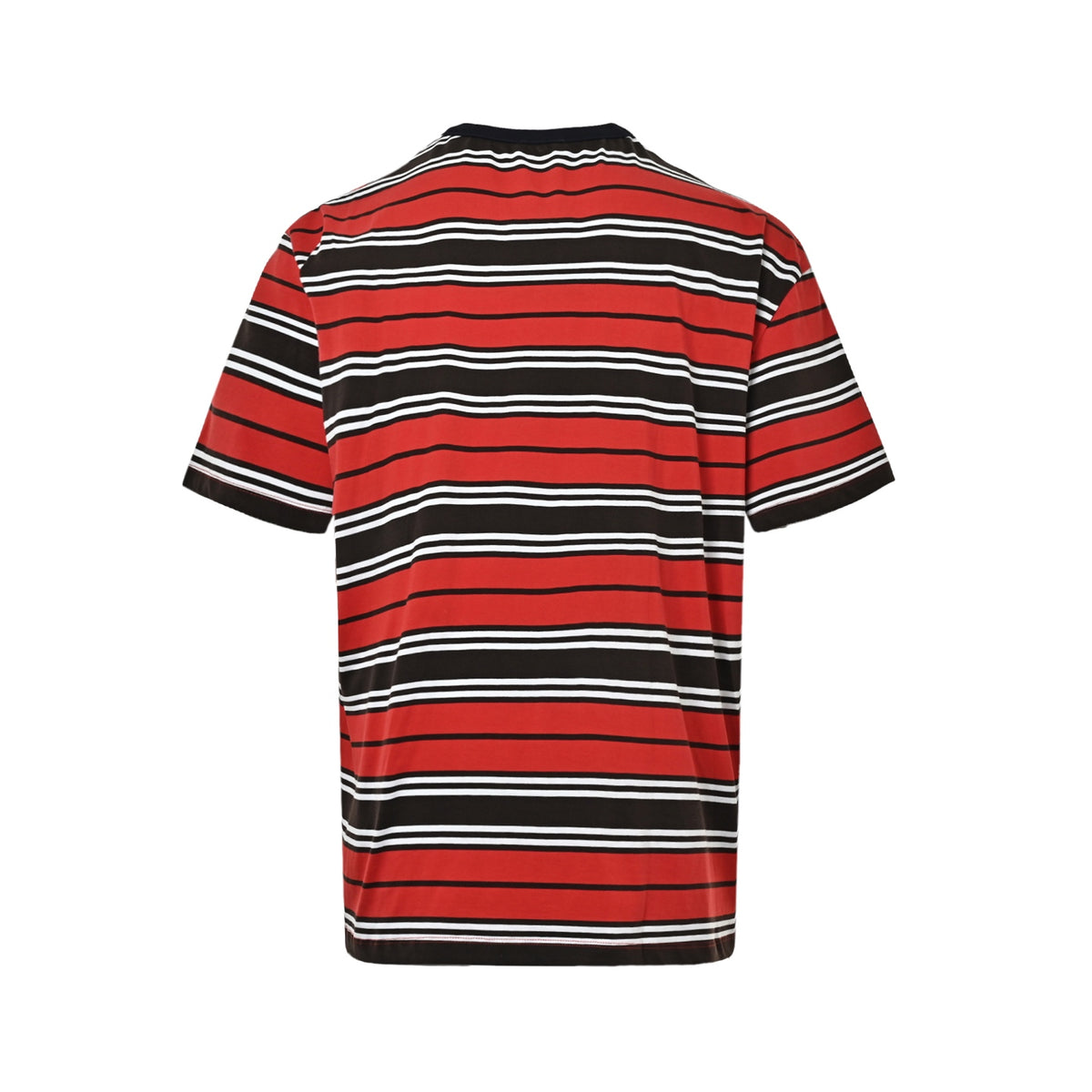 Prada red horizontal striped patch pocket short sleeves