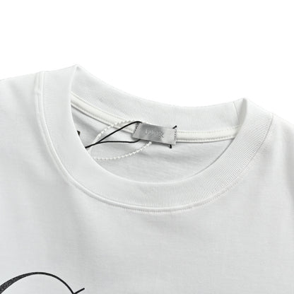 Dior 26ss signature letter printed short sleeves