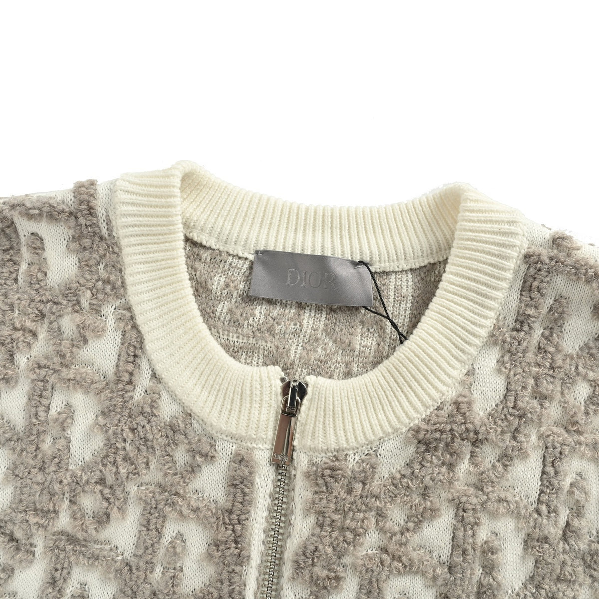 Dior 25Fw presbyopic towel jacquard zipper sweater jacket