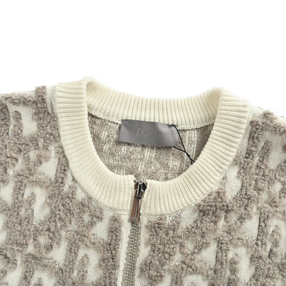 Dior 25Fw presbyopic towel jacquard zipper sweater jacket
