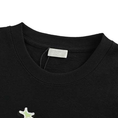 Dior 25Fw 47 gradient letter patch embroidered short sleeves
