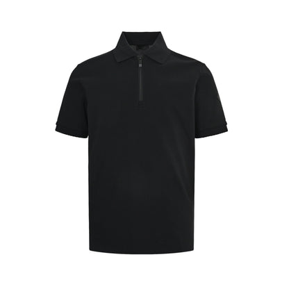 Moncler/Mask 26ss Half zipper arm silicone logo Polo short sleeves