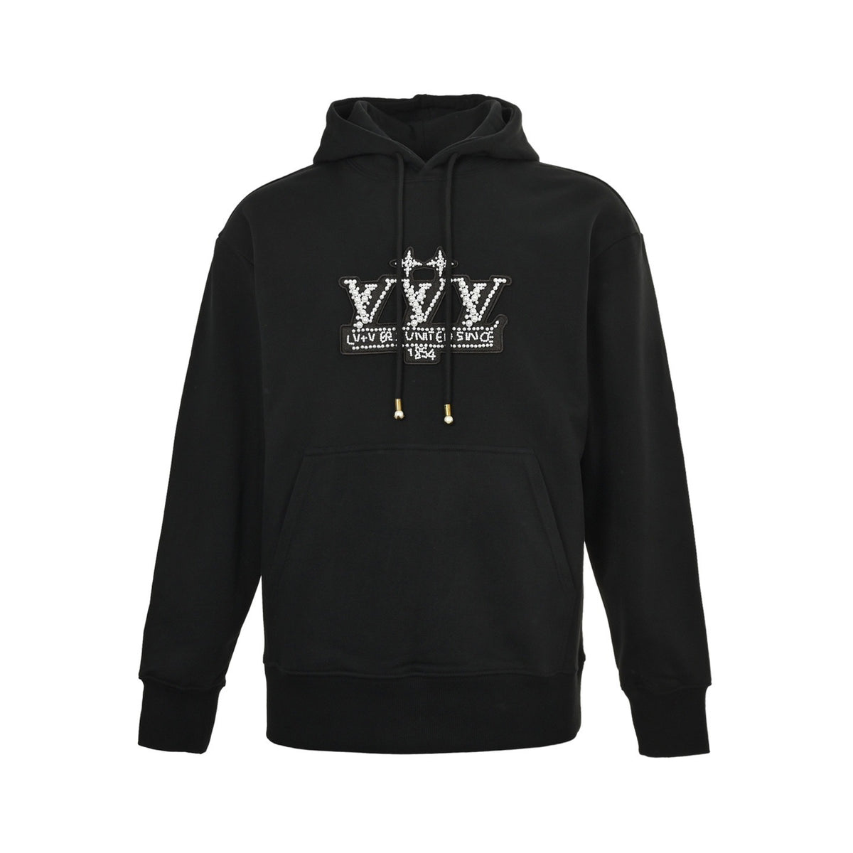 Louis Vuitton 25Fw pearl letter logo hooded sweatshirt