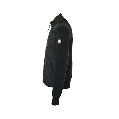 Moncler/Mask quilted knitted patchwork down jacket