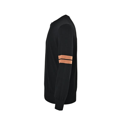 Zegna wool knitted crew neck sweater with horizontal stripes