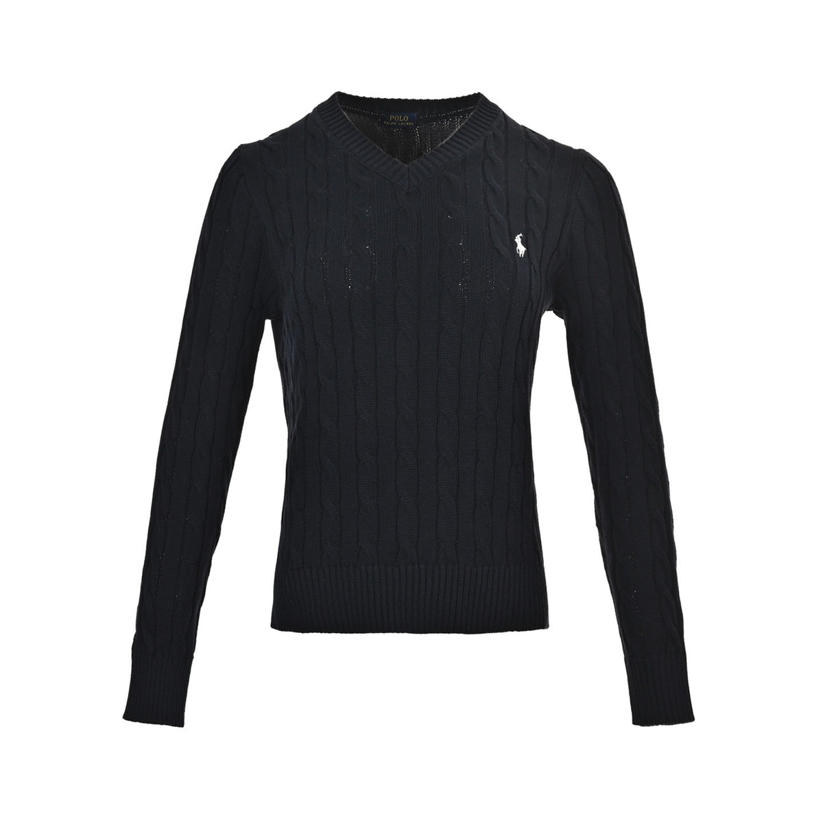 RALPH LAUREN 24Fw women's cable V-neck sweater