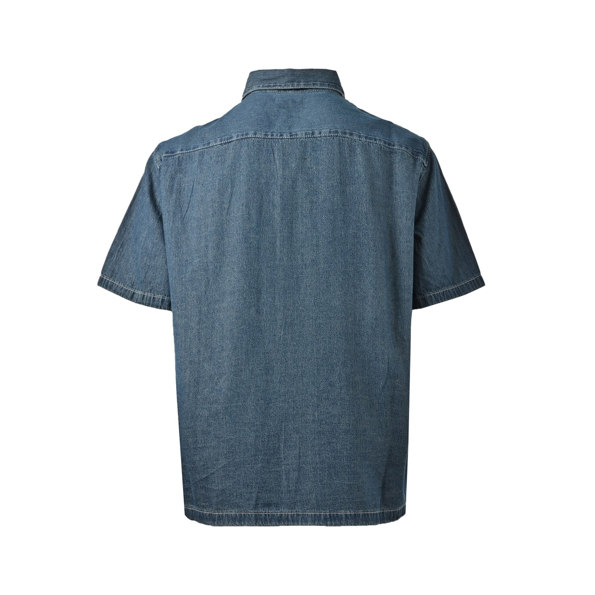 Celine Arc de Triomphe embroidered denim short-sleeved shirt