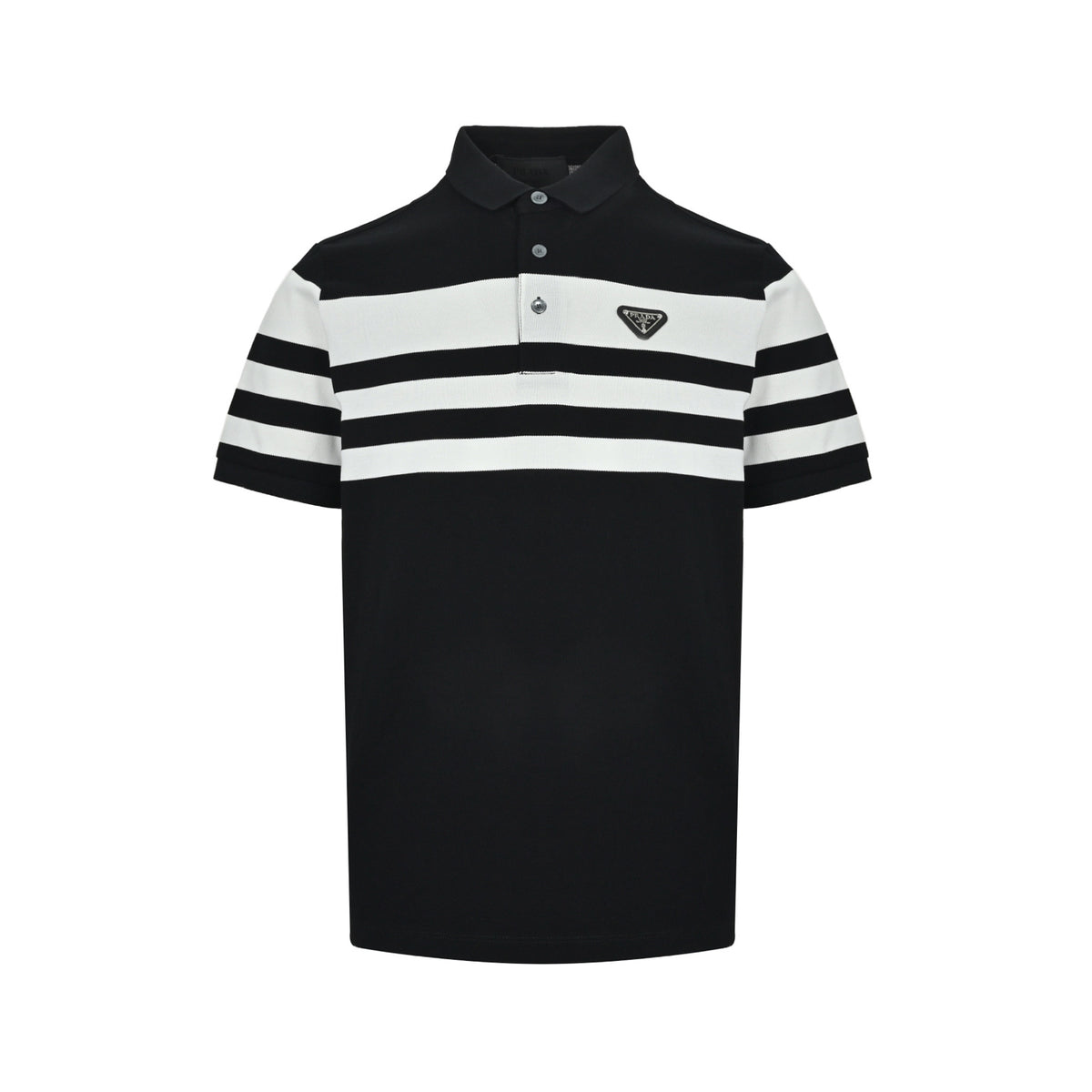 Prada horizontal striped Polo short sleeves