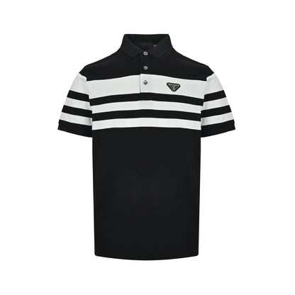 Prada horizontal striped Polo short sleeves