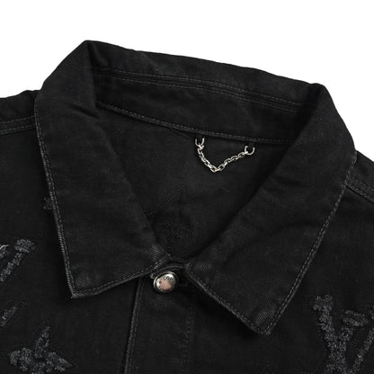 Louis Vuitton washed ripped denim jacket