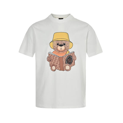 Fendi 23ss woolen bear print short sleeves