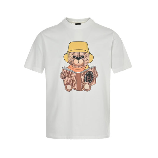 Fendi 23ss woolen bear print short sleeves