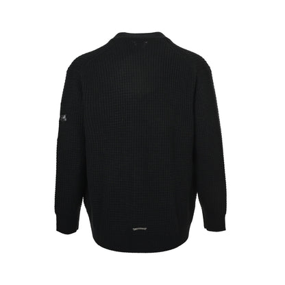 Chrome Hearts/Chrome Heart Sleeve Leather Cross Waffle Cashmere Cardigan