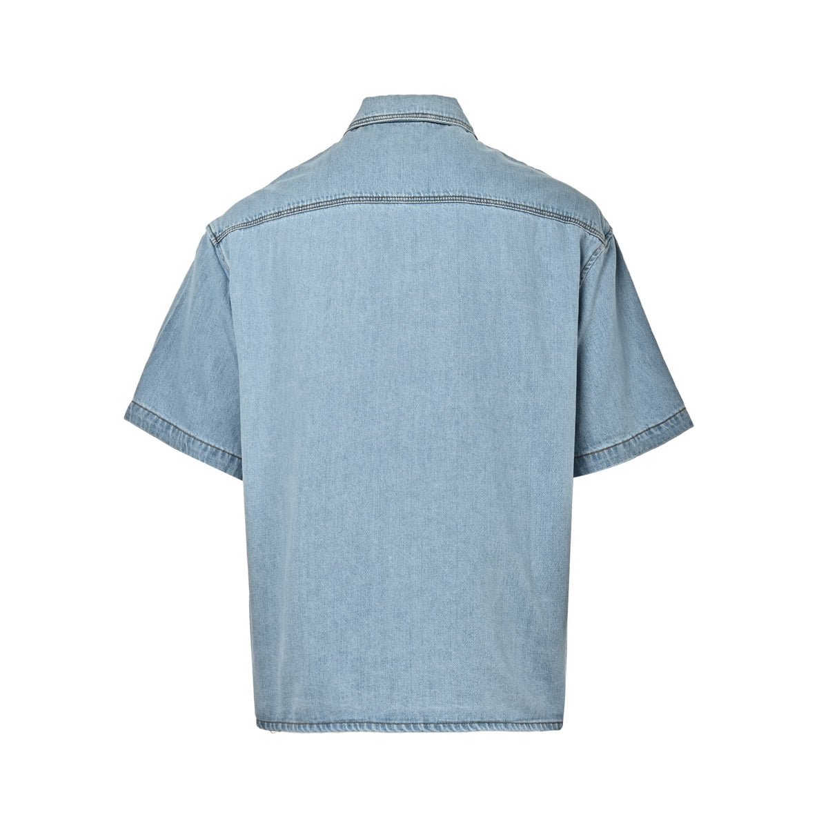 Loewe/Luo Yiwei embroidered denim short-sleeved shirt