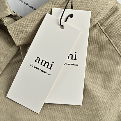 Ami Paris pocket heart embroidered shirt