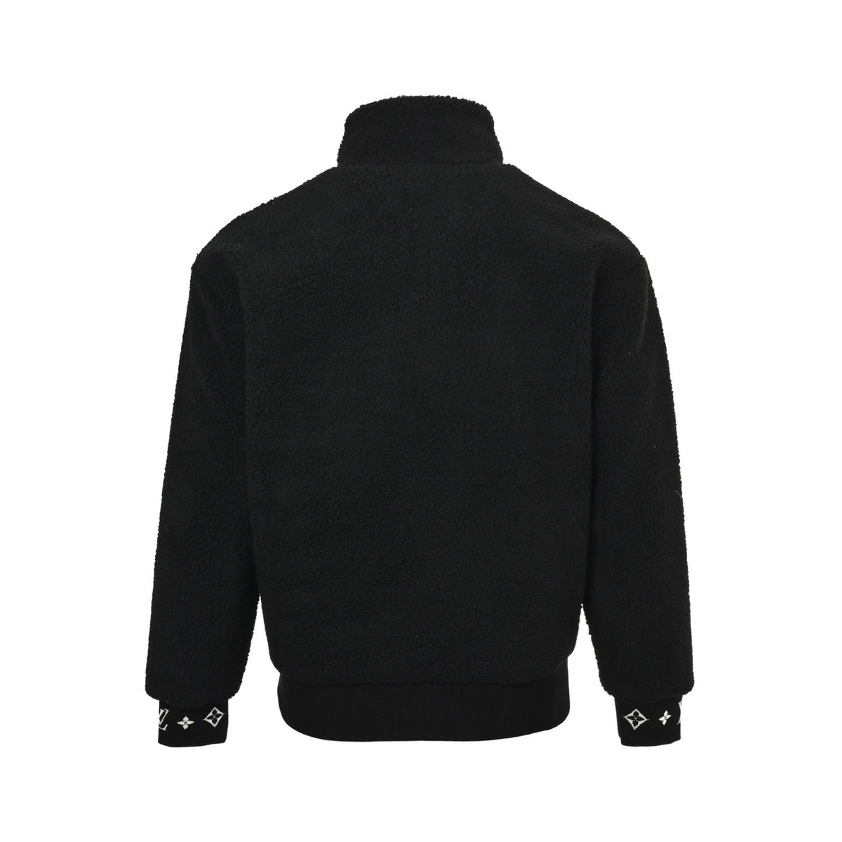 Louis Vuitton 24Fw leather sherpa stand collar jacket (black)