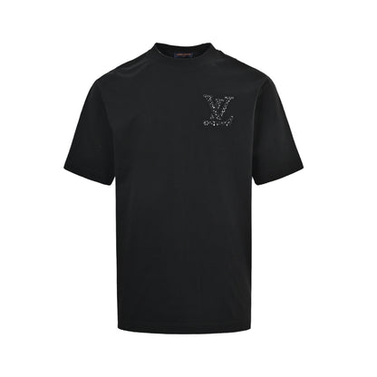 Louis Vuitton cross-stitch woven embroidery short sleeves