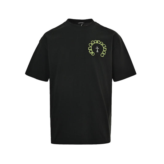 Chrome Hearts patch embroidered letter hardware cross short sleeves