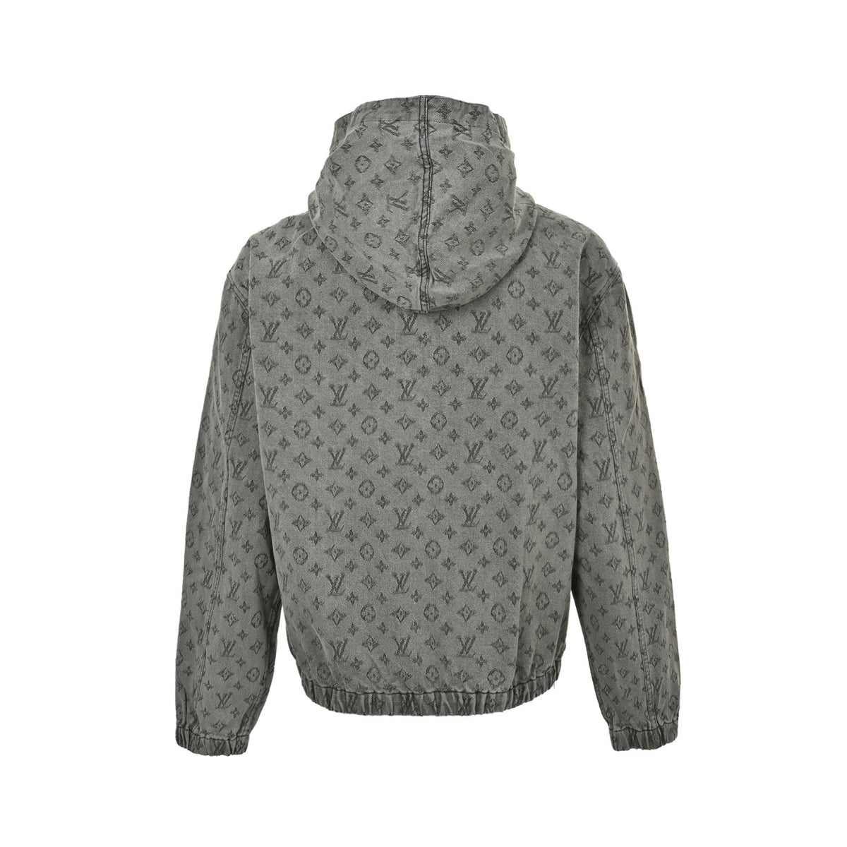 Louis Vuitton 25Fw allover printed old flower jacquard zipper hooded denim jacket